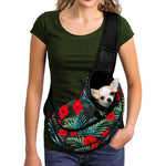 Tropical Hibiscus Leaves Pattern Print Pet Sling Carrier