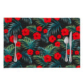 Tropical Hibiscus Leaves Pattern Print Placemat