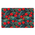 Tropical Hibiscus Leaves Pattern Print Polyester Doormat