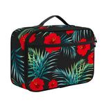 Tropical Hibiscus Leaves Pattern Print Portable Lunch Bag
