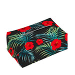Tropical Hibiscus Leaves Pattern Print Rectangle Tissue Box Cover