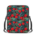 Tropical Hibiscus Leaves Pattern Print Rectangular Crossbody Bag