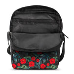 Tropical Hibiscus Leaves Pattern Print Rectangular Crossbody Bag