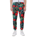 Tropical Hibiscus Leaves Pattern Print Joggers