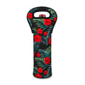Tropical Hibiscus Leaves Pattern Print Single Neoprene Wine Tote