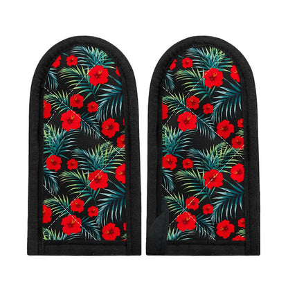 Tropical Hibiscus Leaves Pattern Print Skillet Handle Cover