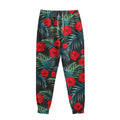 Tropical Hibiscus Leaves Pattern Print Sweatpants