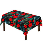 Tropical Hibiscus Leaves Pattern Print Tablecloth