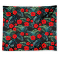 Tropical Hibiscus Leaves Pattern Print Tapestry