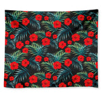 Tropical Hibiscus Leaves Pattern Print Tapestry
