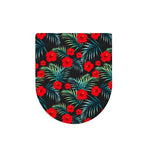 Tropical Hibiscus Leaves Pattern Print Toilet Lid Cover