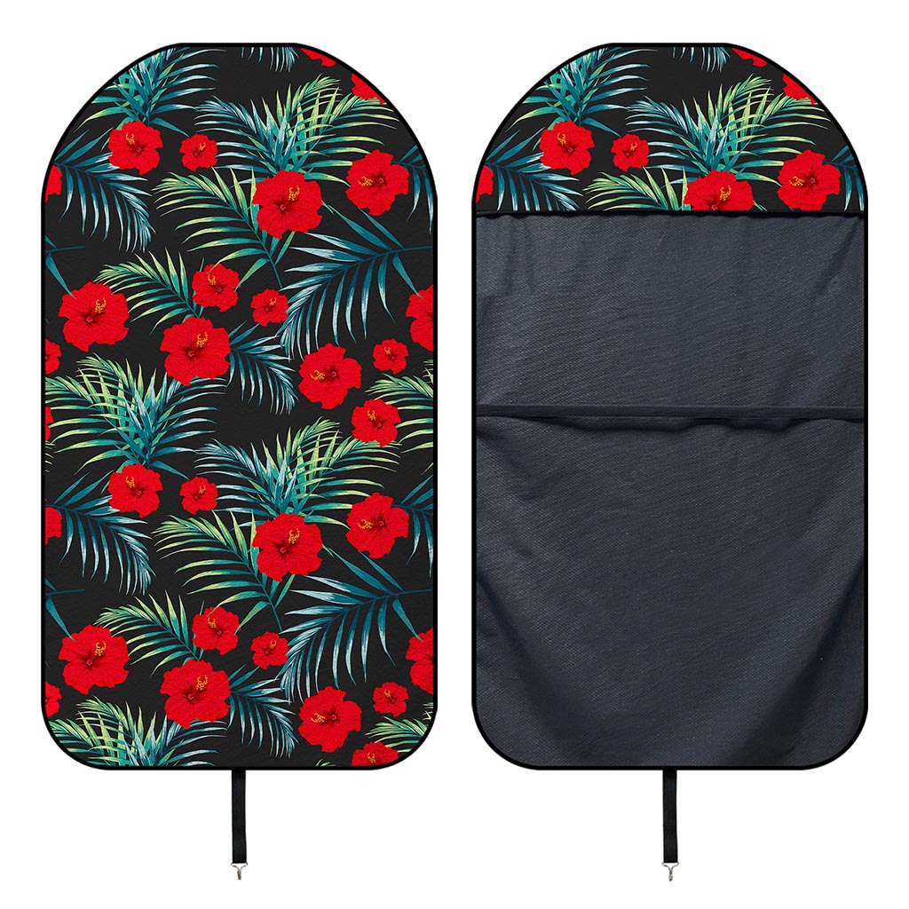 Tropical Hibiscus Leaves Pattern Print Waterproof Car Seat Cover
