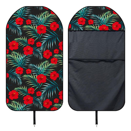 Tropical Hibiscus Leaves Pattern Print Waterproof Car Seat Cover