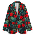 Tropical Hibiscus Leaves Pattern Print Women's Blazer