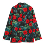 Tropical Hibiscus Leaves Pattern Print Women's Blazer