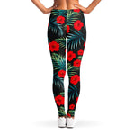 Tropical Hibiscus Leaves Pattern Print Women's Leggings