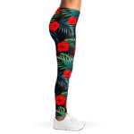 Tropical Hibiscus Leaves Pattern Print Women's Leggings