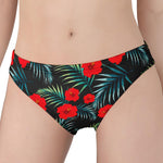 Tropical Hibiscus Leaves Pattern Print Women's Panties