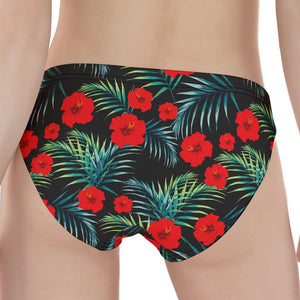 Tropical Hibiscus Leaves Pattern Print Women's Panties