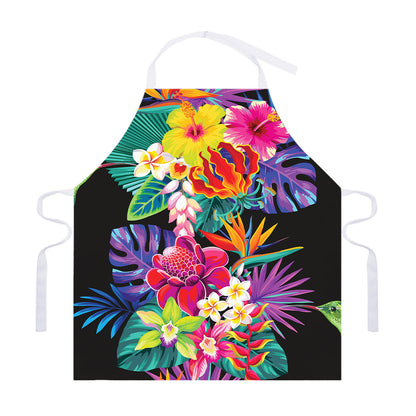 Tropical Hummingbird Print Adjustable Apron