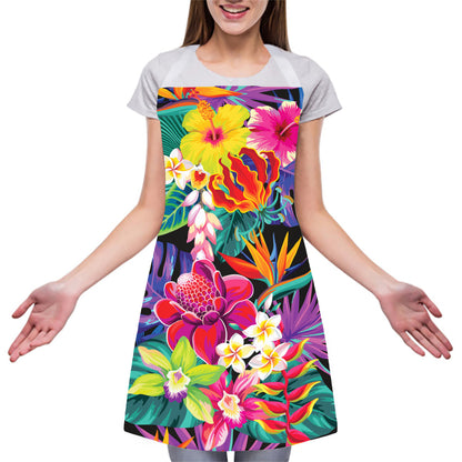 Tropical Hummingbird Print Adjustable Apron