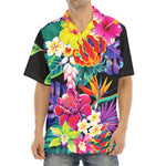 Tropical Hummingbird Print Aloha Shirt