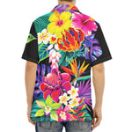 Tropical Hummingbird Print Aloha Shirt