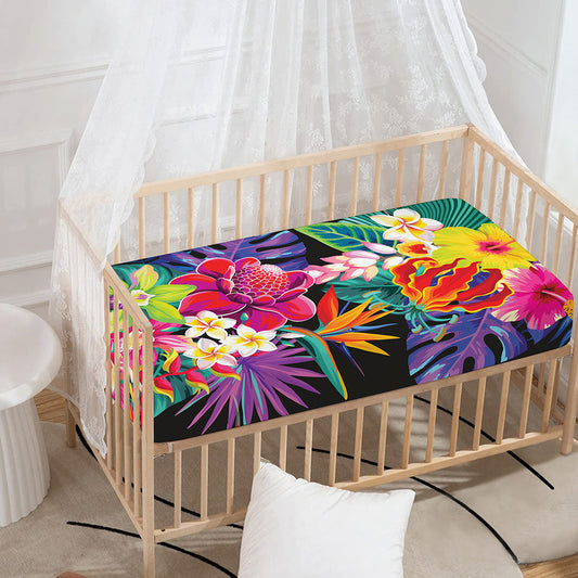 Tropical Hummingbird Print Baby Crib Sheet