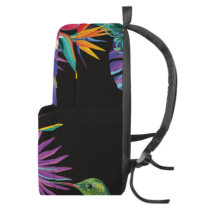 Tropical Hummingbird Print Backpack