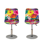 Tropical Hummingbird Print Bar Stool Covers