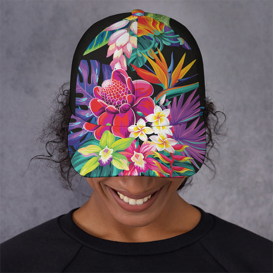 Tropical Hummingbird Print Baseball Cap