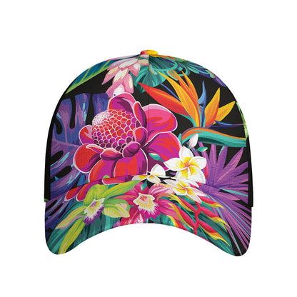Tropical Hummingbird Print Baseball Cap