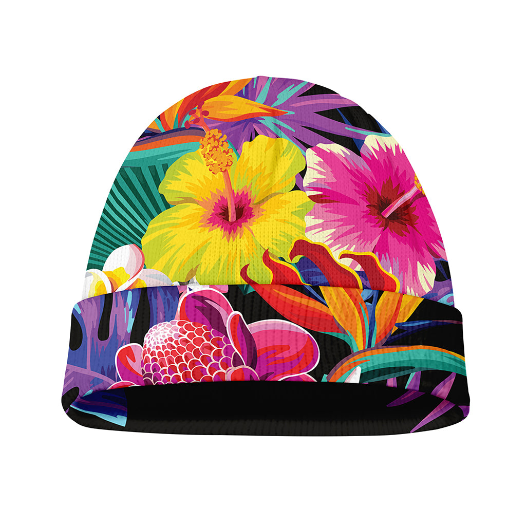 Tropical Hummingbird Print Beanie