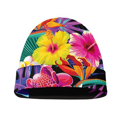Tropical Hummingbird Print Beanie