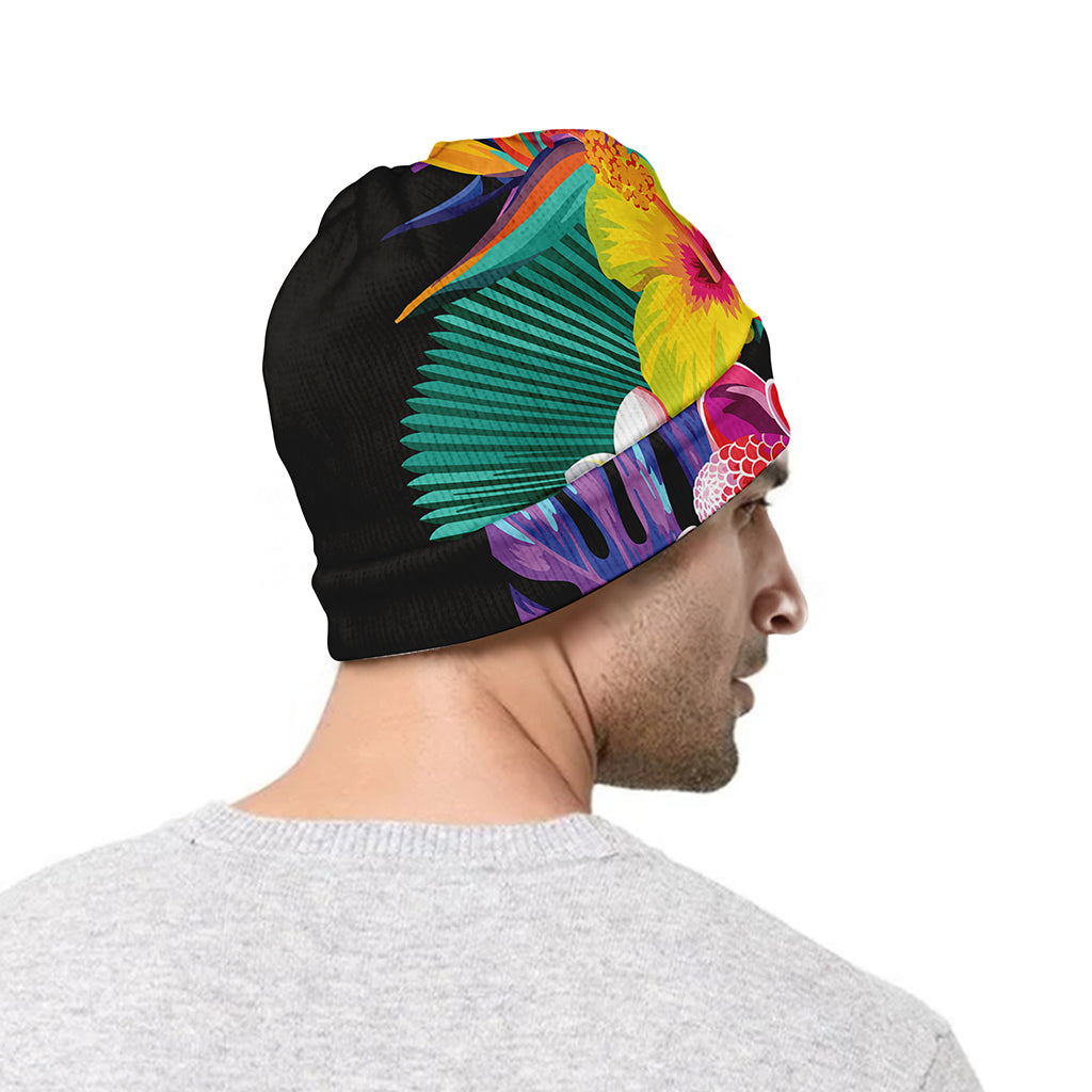 Tropical Hummingbird Print Beanie