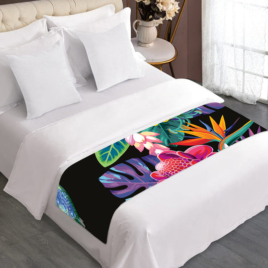 Tropical Hummingbird Print Bed Runner
