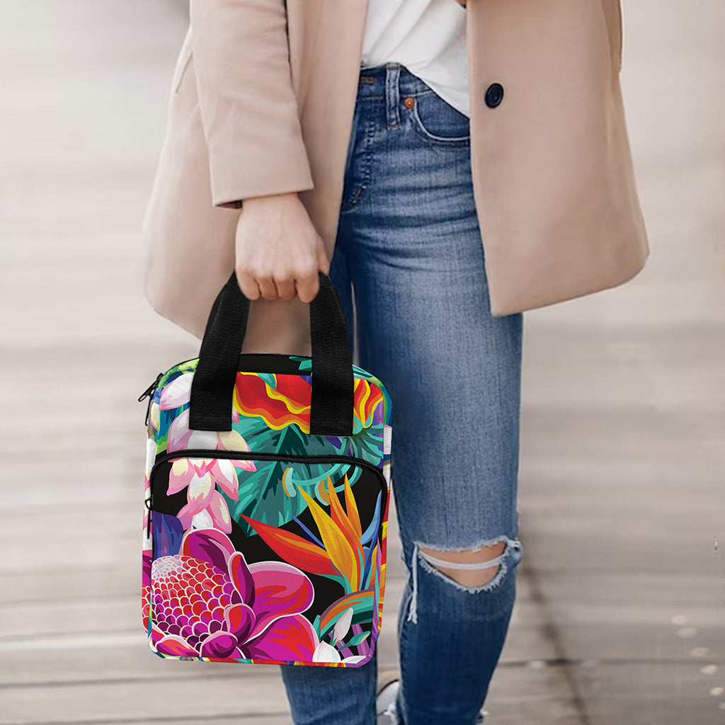 Tropical Hummingbird Print Bible Tote Bag