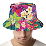Tropical Hummingbird Print Bucket Hat