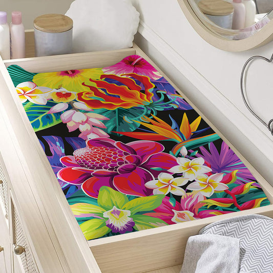 Tropical Hummingbird Print Changing Pad Cover