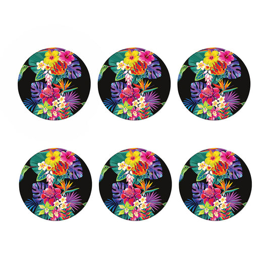 Tropical Hummingbird Print Coaster Set