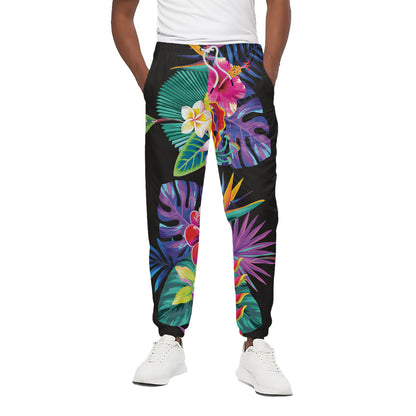 Tropical Hummingbird Print Cotton Pants
