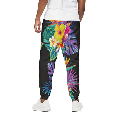 Tropical Hummingbird Print Cotton Pants