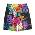 Tropical Hummingbird Print Cotton Shorts