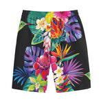 Tropical Hummingbird Print Cotton Shorts