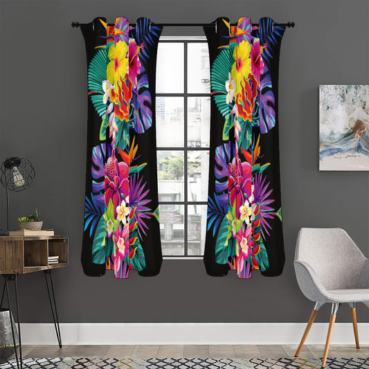 Tropical Hummingbird Print Curtain
