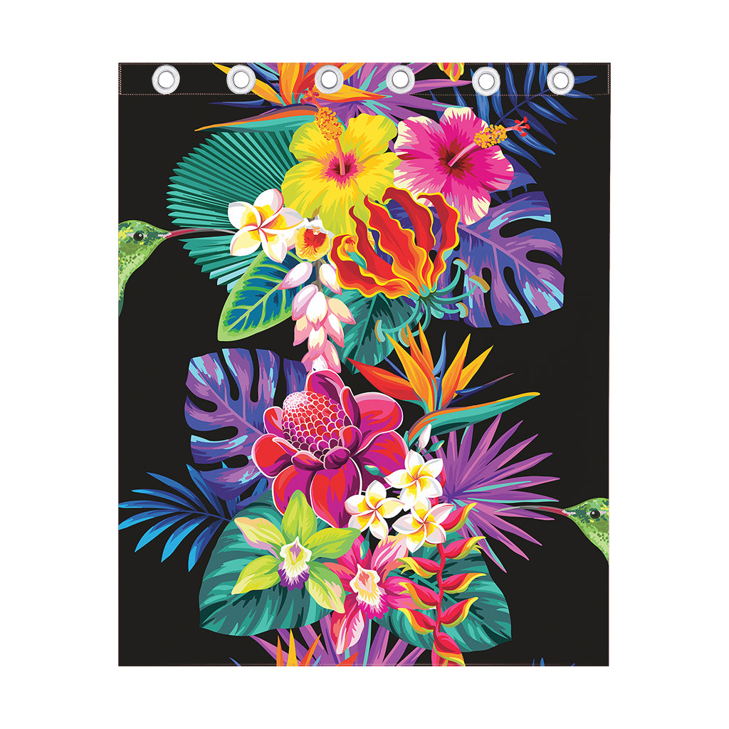 Tropical Hummingbird Print Curtain