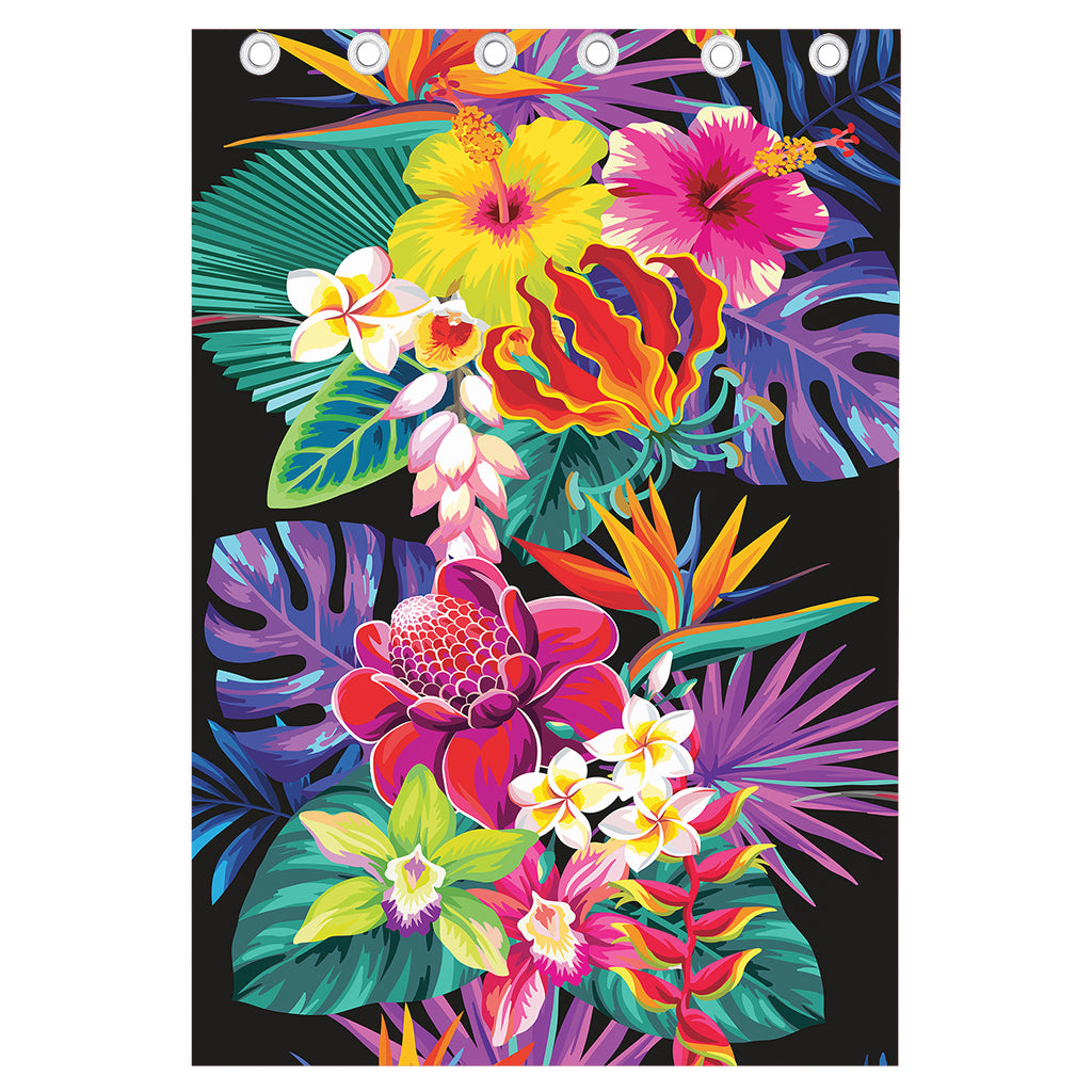 Tropical Hummingbird Print Curtain