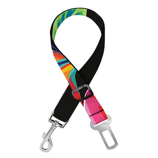 Tropical Hummingbird Print Dog Seat Belt
