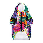 Tropical Hummingbird Print Dog Zip Up Hoodie