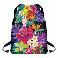 Tropical Hummingbird Print Drawstring Backpack